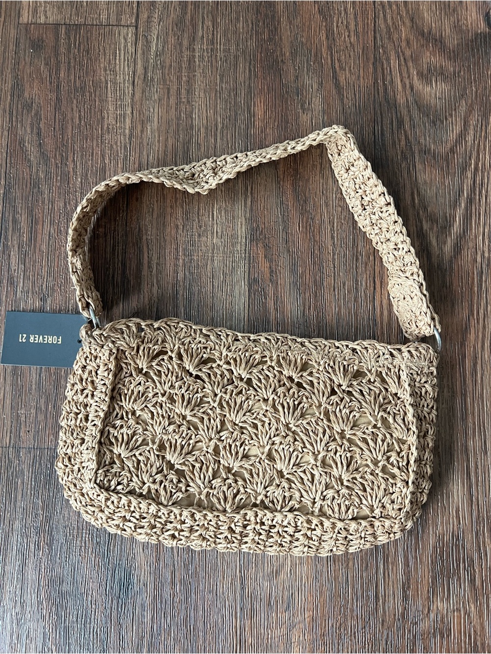 Forever 21 Natural Woven Shoulder Bag | NWT | Boho Crochet Handbag